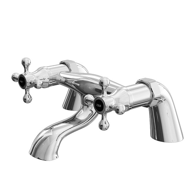 Albert Traditional Bath Filler Tap with Black Indices Large Image
