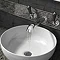 Albert Traditional Wall Mounted Basin Mixer Tap with Black Levers  Profile Large Image