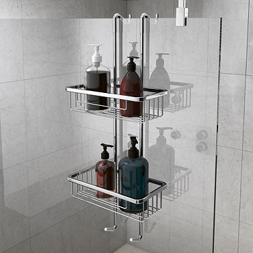 Alberta 2 Tier Hanging Shower Caddy - Chrome  Profile Large Image