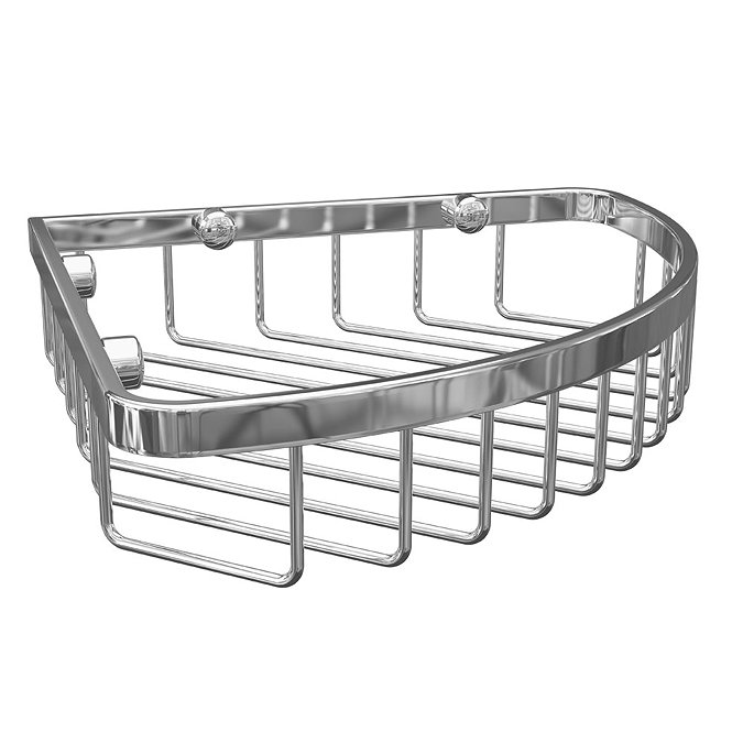 Alberta Corner Wire Soap Basket - Chrome Large Image