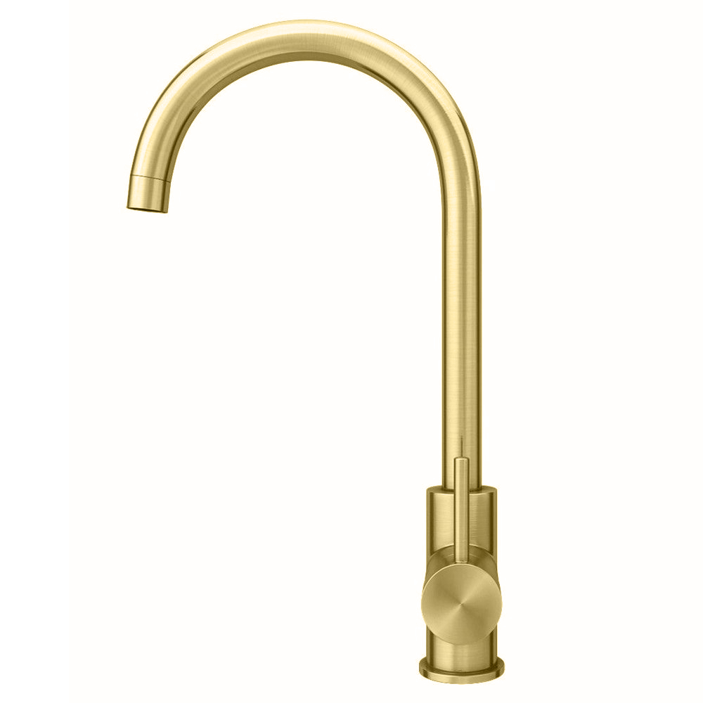 Brushed Brass Kitchen Tap Single Lever Victorian Plumbing