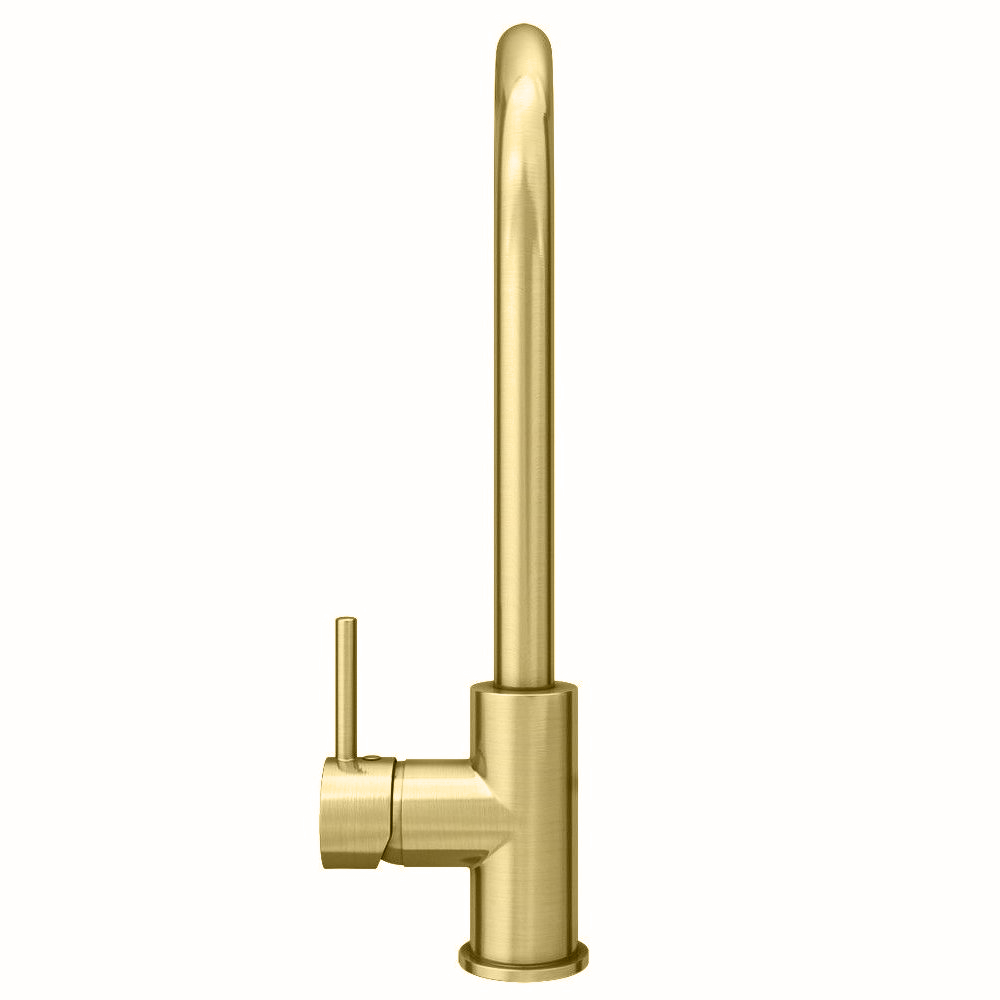 Brushed Brass Kitchen Tap Single Lever Victorian Plumbing   Alktbg D3a 