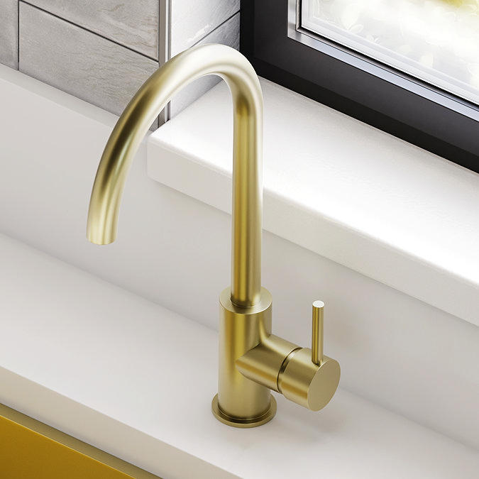 Bower Alberta Modern Kitchen Tap - Brushed Brass