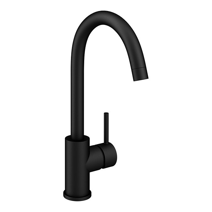 Alberta Modern Matt Black Single Lever Kitchen Mixer Tap