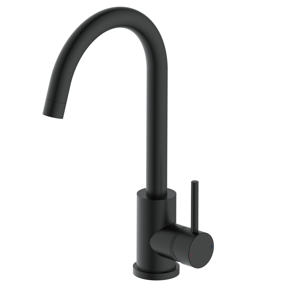 Bower Alberta Matt Black Single Lever Kitchen Mixer Tap   Slkblk L 