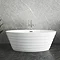 Alcamo 1600 x 805 Curved Ripple Design Bath with Chrome Waste