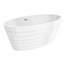 Alcamo 1600 x 805 Curved Ripple Design Bath with Chrome Waste