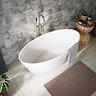 Alcamo 1600 x 805 Curved Ripple Design Bath with Chrome Waste