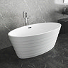 Alcamo 1600 x 805 Curved Ripple Design Bath with Chrome Waste
