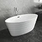 Alcamo 1600 x 805 Curved Ripple Design Bath with Chrome Waste