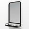 Alchemy 450 x 630mm Framed Mirror with Shelf - Matt Black