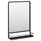 Alchemy 450 x 630mm Framed Mirror with Shelf - Matt Black