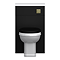 Alchemy 500mm Matt Black WC Unit with Granite Lid & Back-to-Wall Toilet Set - Antique Brass Flush
