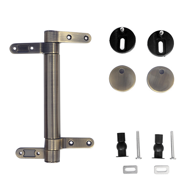 Alchemy 500mm Matt Black WC Unit with Granite Lid & Back-to-Wall Toilet Set - Antique Brass Flush