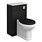 Alchemy 500mm Matt Black WC Unit with Granite Lid & Back to Wall Toilet Set - Brushed Brass Flush