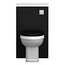 Alchemy 500mm Matt Black WC Unit with Granite Lid & Back to Wall Toilet Set - Chrome Flush