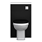 Alchemy 500mm Matt Black WC Unit with Granite Lid & Back to Wall Toilet Set - Chrome Flush