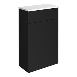 Alchemy 500mm WC Unit – Matt Black with White Granite Lid