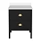 Alchemy 610mm Floor Standing Vanity Unit - Matt Black with White Granite Worktop & Brushed Brass Handles