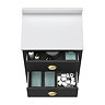 Alchemy 610mm Floor Standing Vanity Unit - Matt Black with White Granite Worktop & Brushed Brass Handles