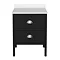 Alchemy 610mm Floor Standing Vanity Unit - Matt Black with White Granite Worktop & Chrome Handles