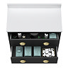 Alchemy 810mm Floor Standing Vanity Unit - Matt Black with White Granite Worktop & Brushed Brass Handles