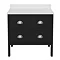 Alchemy 810mm Floor Standing Vanity Unit - Matt Black with White Granite Worktop & Chrome Handles