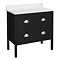Alchemy 810mm Floor Standing Vanity Unit - Matt Black with White Granite Worktop & Chrome Handles