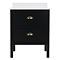 Alchemy 600mm Floor Standing Vanity Unit – Matt Black with White Granite Worktop & Antique Brass Handles