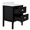 Alchemy 600mm Floor Standing Vanity Unit – Matt Black with White Granite Worktop & Antique Brass Handles