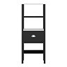 Alchemy Tall Shelf Unit - Matt Black Finish, Display Shelves, Drawer with Chrome Cup Pull