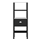 Alchemy Tall Shelf Unit - Matt Black Finish, Display Shelves, Drawer with Chrome Cup Pull