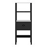 Alchemy Tall Shelf Unit - Matt Black Finish, Display Shelves, Drawer with Matt Black Cup Pull