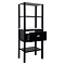Alchemy Tall Shelf Unit - Matt Black with Antique Brass Handle