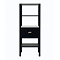 Alchemy Tall Shelf Unit - Matt Black with Antique Brass Handle