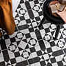 Alderford Black Victorian Patterned Floor Tiles - 450 x 450mm
