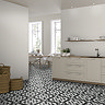 Alderford Black Victorian Patterned Floor Tiles - 450 x 450mm