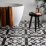 Alderford Black Victorian Patterned Floor Tiles - 450 x 450mm
