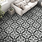 Alderford Black Victorian Patterned Floor Tiles - 450 x 450mm