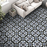 Alderford Blue Victorian Patterned Floor Tiles - 450 x 450mm