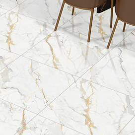 Alfonsi Gold Marble Effect Wall & Floor Tiles - 600 x 600mm