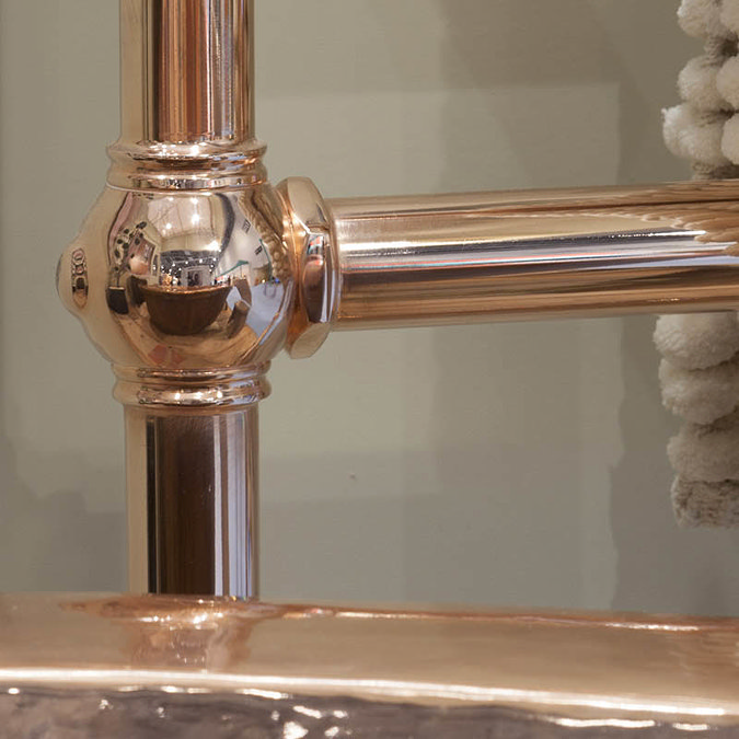 Alford Traditional 1000 x 1150mm Steel Towel Rail - Copper Profile Large Image