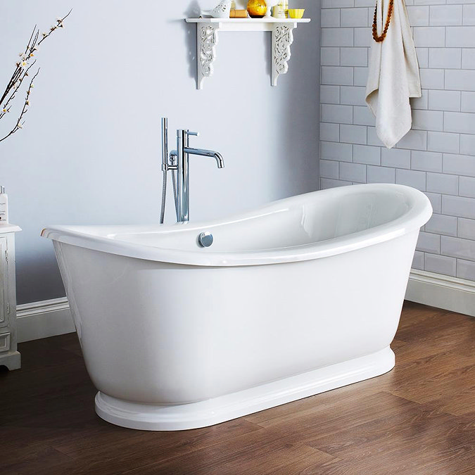 Premier Alice 1750 Double Ended Roll Top Slipper Bath with Skirt Large Image
