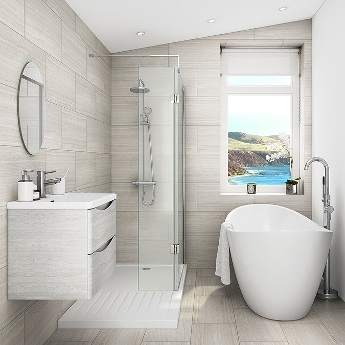 Walk In Enclosure 1600 x 800mm with Hinged Return & Tray - Alison Cork for Victorian Plumbing Featu