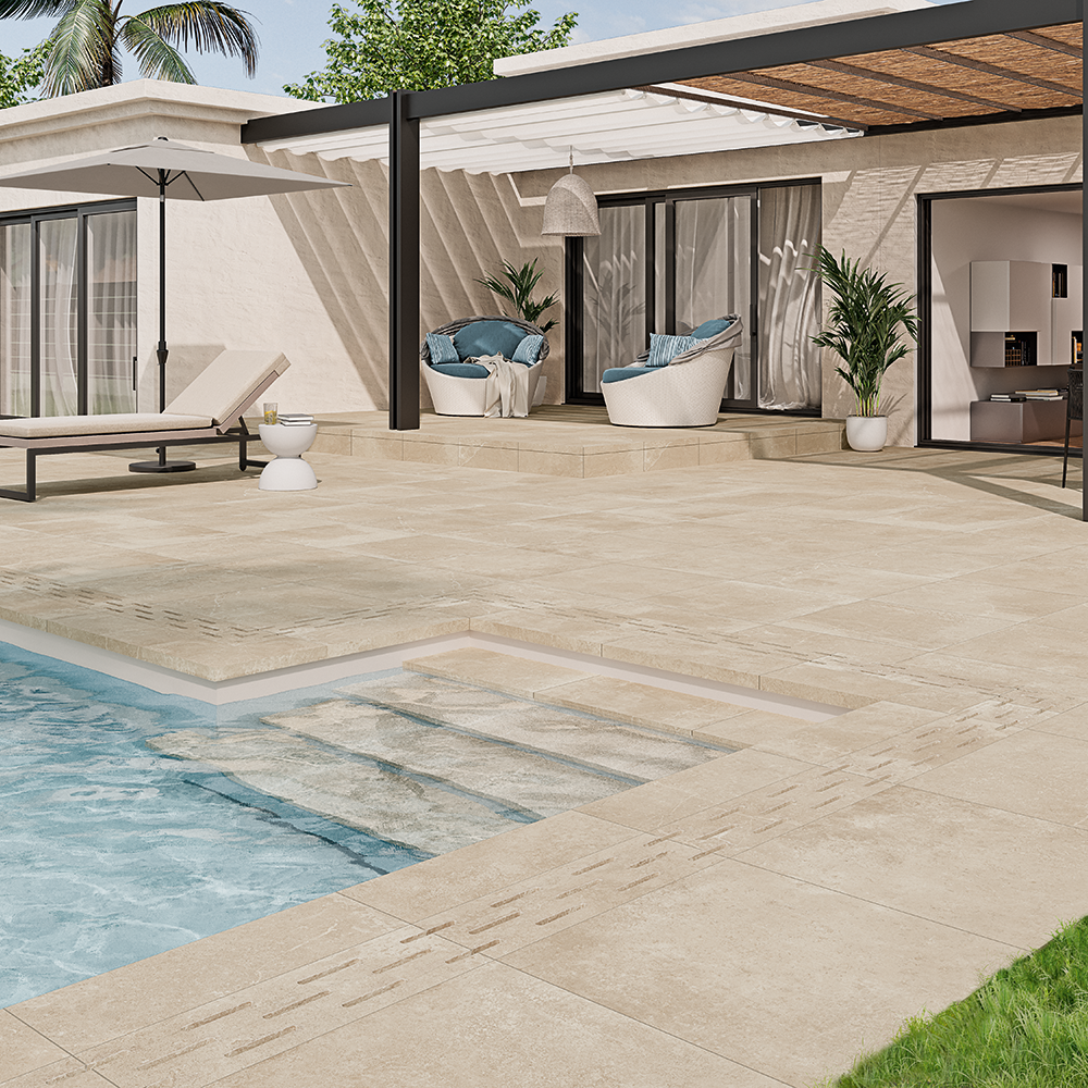 Alor Outdoor Beige Floor Tiles - 600 x 900mm