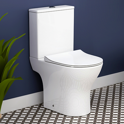 Alps Modern Rimless Short Projection Toilet + Soft Closing Seat