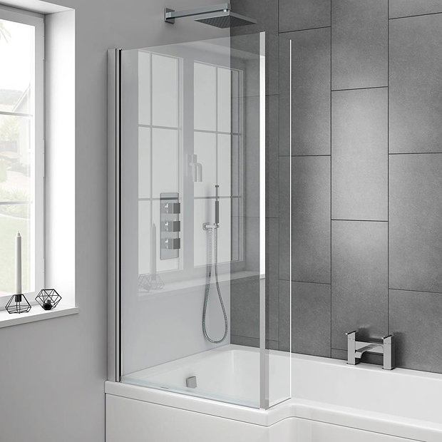 Alps Modern Shower Bath Suite  In Bathroom Large Image