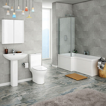 Alps Modern Shower Bath Suite  Standard Large Image