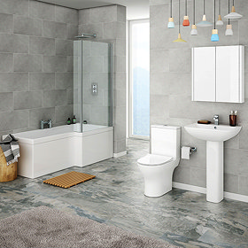 Alps RH Modern Shower Bath Suite Large Image