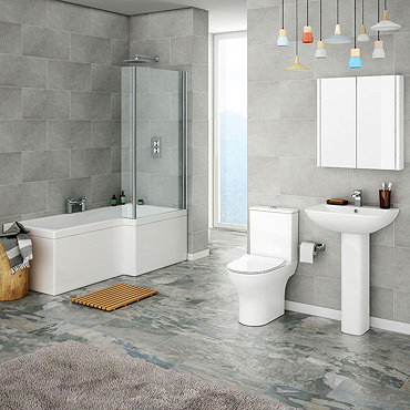 Alps Modern Shower Bath Suite  Standard Large Image